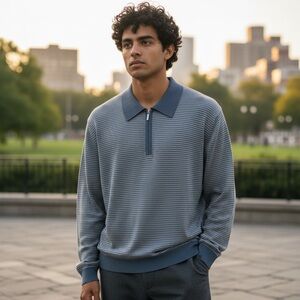 NWT Men's Quarter Zip collared sweater, 100% Italian Merino Wool, size XXL